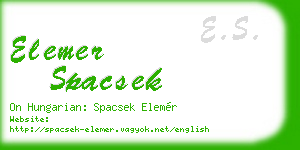 elemer spacsek business card